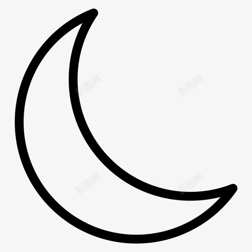 月亮夜晚太空图标svg_新图网 https://ixintu.com 夜晚 天气 太空 旅行 月亮 粗体 线条