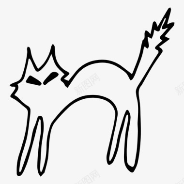 愤怒的猫邪恶万圣节图标图标