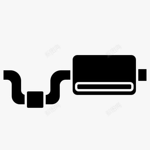 排气汽车消声器图标svg_新图网 https://ixintu.com 修理 备件 排气 汽车 消声器 符号 管道