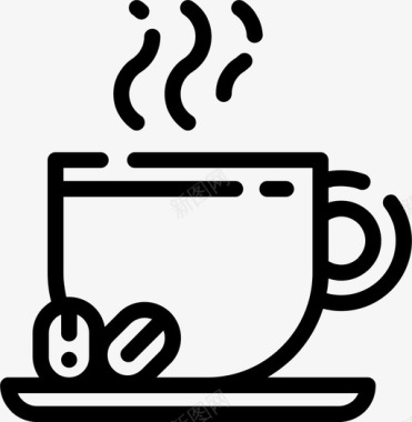 咖啡杯玻璃杯热咖啡图标图标
