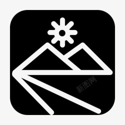 浑然一体山水山川自然图标高清图片