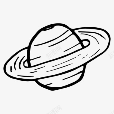 行星土星素描图标图标