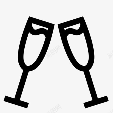香槟酒杯酒干杯图标图标