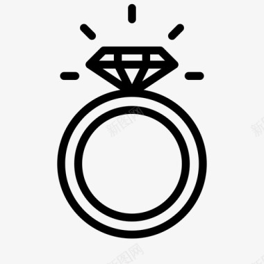 戒指钻石未婚夫图标图标