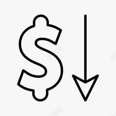 美元现金减少图标图标