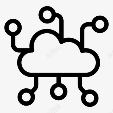 云通信网络云计算云数据图标图标