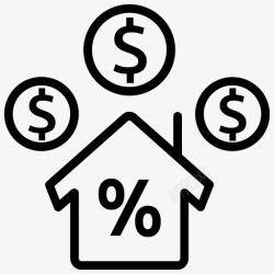 购房贷款购房购房贷款利息图标高清图片