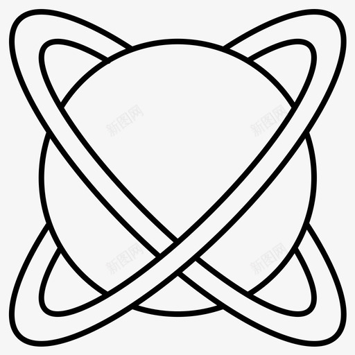 核原子球图标svg_新图网 https://ixintu.com 原子 物理 线集 规则