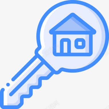 房子钥匙家庭47蓝色图标图标
