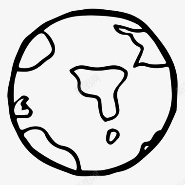 地球素描太空图标图标