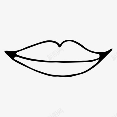 嘴唇人素描图标图标