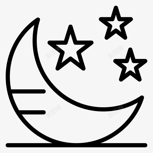 模式夜晚睡眠图标svg_新图网 https://ixintu.com 基本 夜晚 星星 模式 睡眠