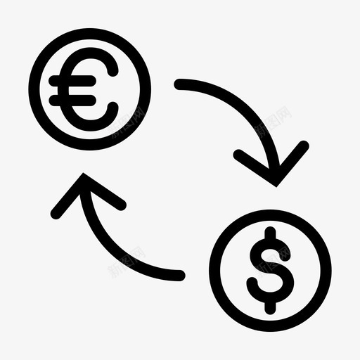欧元兑美元货币金融业务图标svg_新图网 https://ixintu.com 欧元兑美元 货币 金融业务