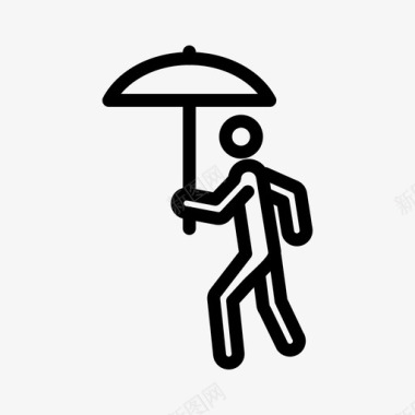 走雨人伞图标图标
