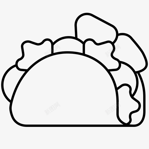 玉米卷肉墨西哥图标svg_新图网 https://ixintu.com 墨西哥 快餐系列 沙拉 玉米卷 肉 辣