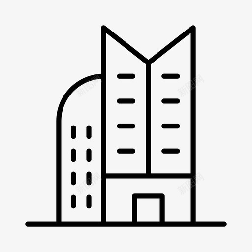 建筑物城市企业图标svg_新图网 https://ixintu.com 企业 城市 城镇 建筑物 高层建筑