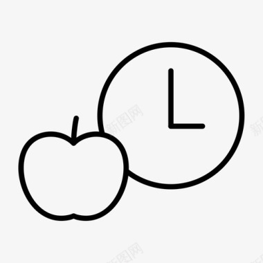 苹果钟水果时间表图标图标