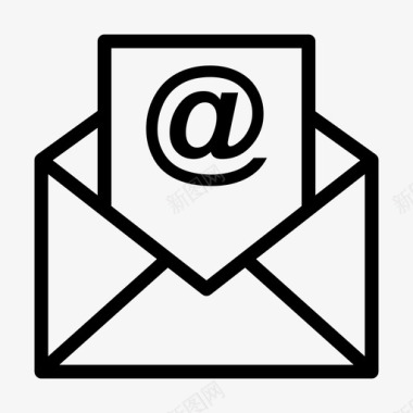 打开电子邮件信封收件箱图标图标