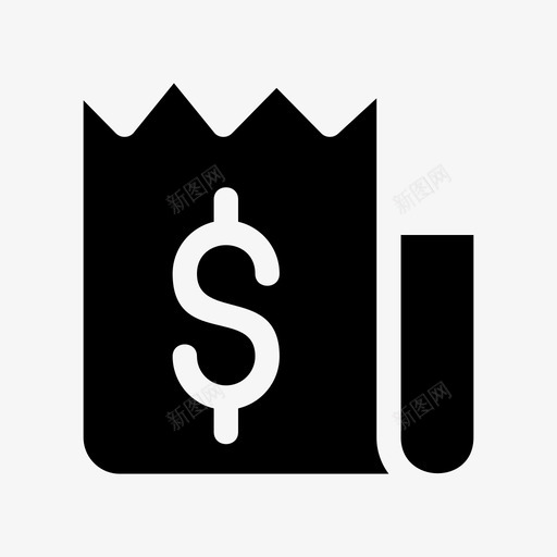 发票商业和购物美元图标svg_新图网 https://ixintu.com 付款 发票 商业 收据 美元 购物