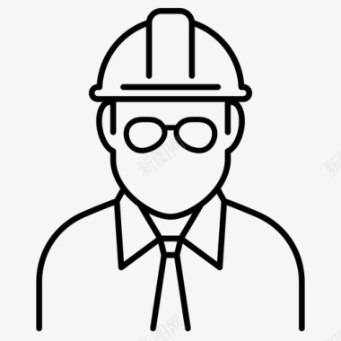 建筑工人工头安全帽图标图标