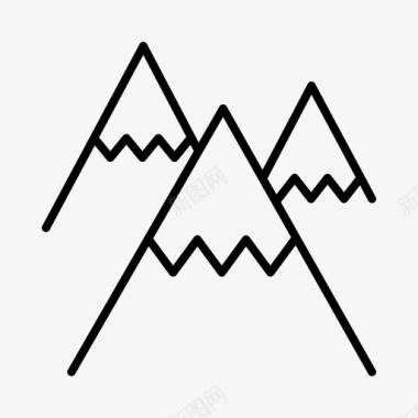 阿尔卑斯山冒险高山图标图标