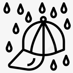 雨帽帽子雨帽头巾图标高清图片