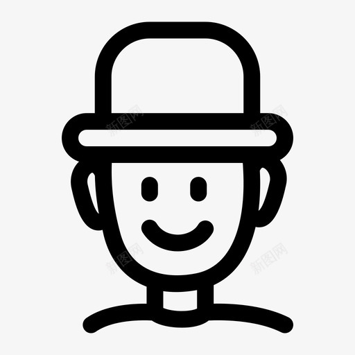 人FedoraHat图标svg_新图网 https://ixintu.com Drawn Fedora Hat Smile people