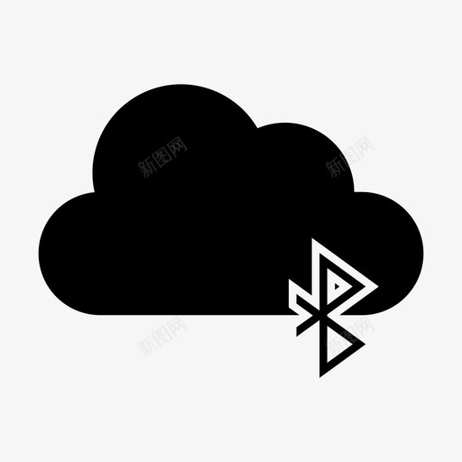 蓝牙云网络图标svg_新图网 https://ixintu.com 共享 发送 接收 网络 蓝牙