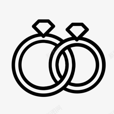 订婚戒指妥协钻石图标图标
