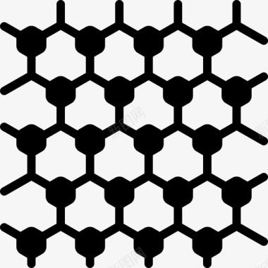 石墨烯原子尺度六角形图标图标