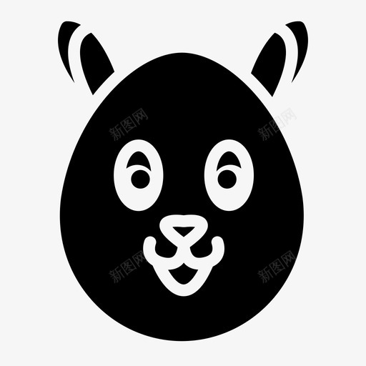 鸡蛋兔子脸复活节图标svg_新图网 https://ixintu.com 兔子脸 复活节 复活节雕文 颜料 鸡蛋