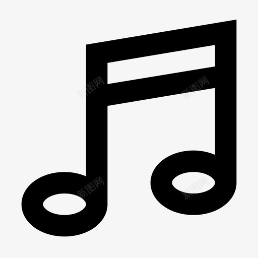 音乐双小节音符和声图标svg_新图网 https://ixintu.com 24像素 和声 大纲 小节 旋律 符号 音乐 音符