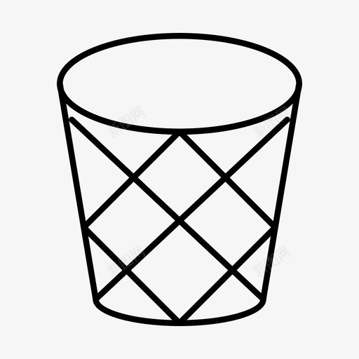 篮子垃圾桶桶图标svg_新图网 https://ixintu.com 删除 垃圾桶 接口基本细线集26 桶 篮子