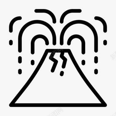 火山灾难喷发图标图标
