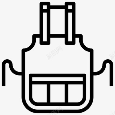 刀片围裙理发店图标图标