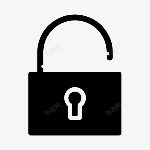 挂锁锁定保护图标svg_新图网 https://ixintu.com 保护 安保 安全 挂锁 解锁 锁定