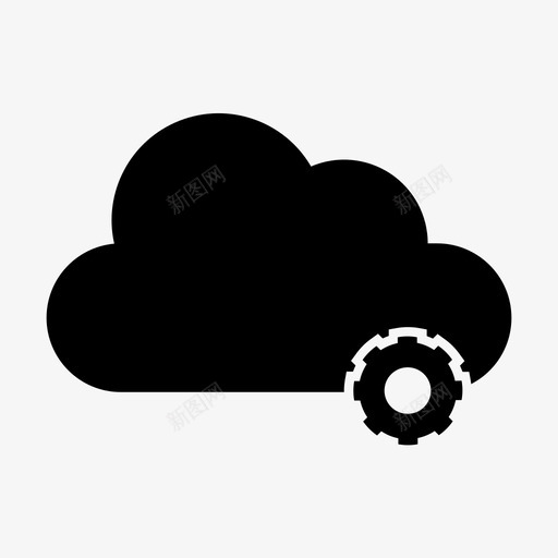 设置云齿轮图标svg_新图网 https://ixintu.com 中心距 云 自定义 设置 配置 齿轮