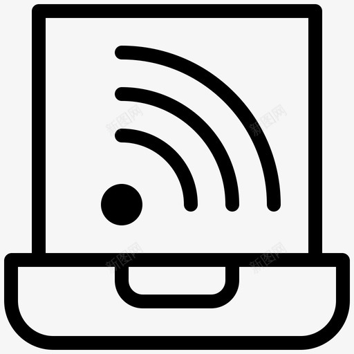 计算机笔记本电脑信号图标svg_新图网 https://ixintu.com wifi 信号 笔记本电脑 计算机 计算机设备电子设备常规线路组73