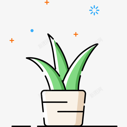 植物icon-芦荟svg_新图网 https://ixintu.com 植物icon-芦荟 线性 多色 可爱