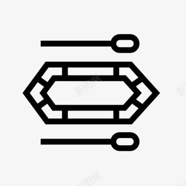 小艇船桨图标图标
