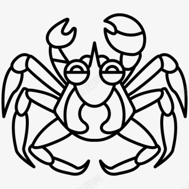 螃蟹阿拉斯加甲壳类动物图标图标
