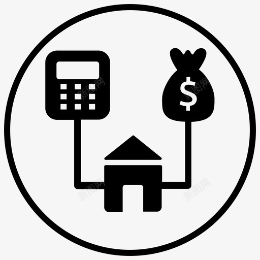 贷款计算器预算财务图标svg_新图网 https://ixintu.com 住房贷款 填充 房地产 计划 计算器 财务 贷款 预算