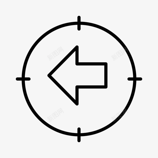 左罗盘方向图标svg_新图网 https://ixintu.com 寻路 导航 左 方向 箭头 罗盘 西