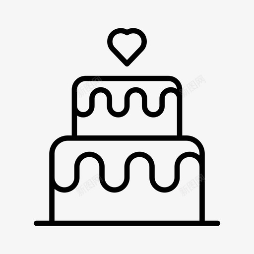 婚礼蛋糕甜点心形图标svg_新图网 https://ixintu.com 分层蛋糕 婚礼蛋糕 心形 甜点
