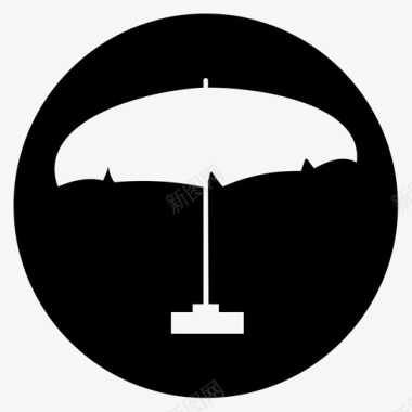 雨伞海滩多云图标图标