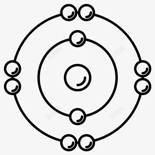 原子分子科学图标svg_新图网 https://ixintu.com 分子 原子 正则 物理 科学 线集