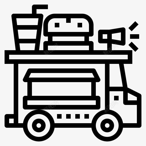 快餐车汉堡送货图标svg_新图网 https://ixintu.com 快餐车 汉堡 送货 食品车 饮料