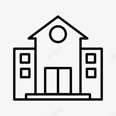 建筑建筑和城市教室图标图标