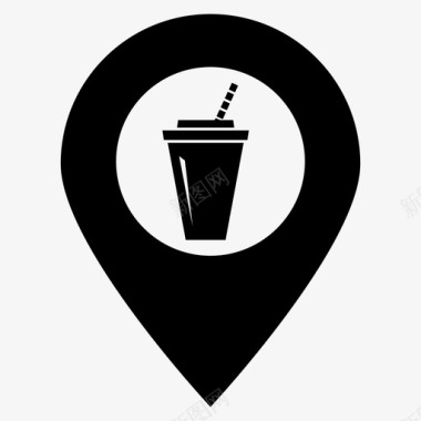 新鲜果汁位置饮料咖啡馆位置图标图标