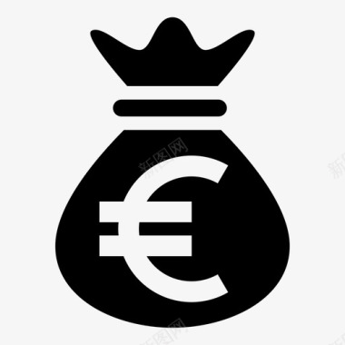 钱袋货币欧元图标图标